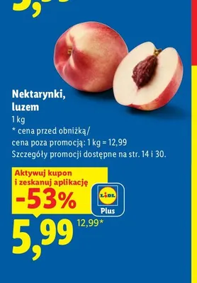 Nektarynki luzem promocja w Lidl