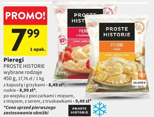 Pierogi Proste Historie z truskawkami promocja w Intermarche