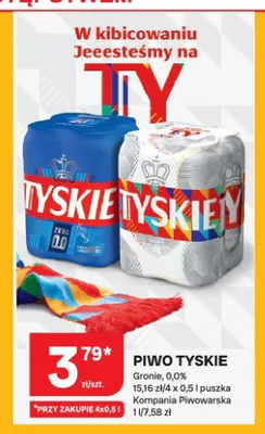 Piwo bezalkoholowe Tyskie 0,0% 4-pak promocja w Chorten
