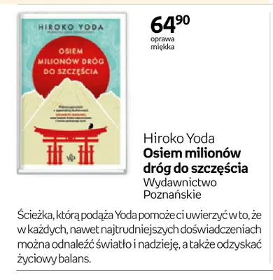 Książka Osiem milionów dróg do szczęścia Hiroko Yoda promocja w Empik