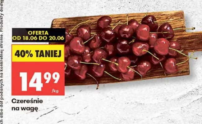 Czereśnie na wagę promocja w Biedronka