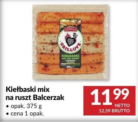 Kiełbaski mix na ruszt Balcerzak promocja w Makro