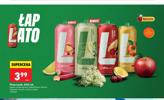 Piwo Lech apple-lemongrass promocja w Biedronka