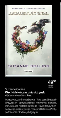 Książka Wschód słońca w dniu dożynek Suzanne Collins promocja w Empik