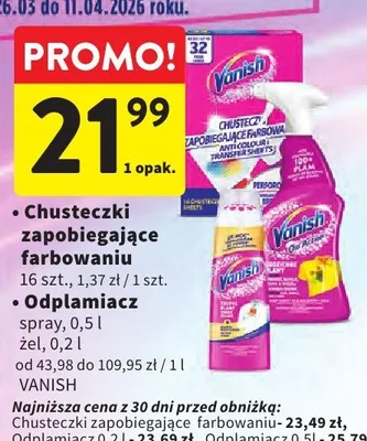 Chusteczki zapobiegające farbowaniu promocja w Intermarche