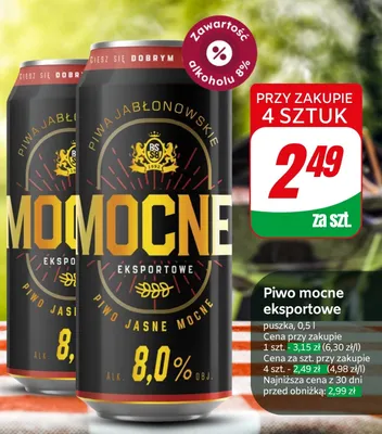 Piwo jasne mocne eksportowe Jabłonowskie promocja w Dino