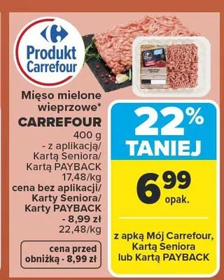 Mięso mielone wieprzowe Carrefour promocja w Carrefour Market