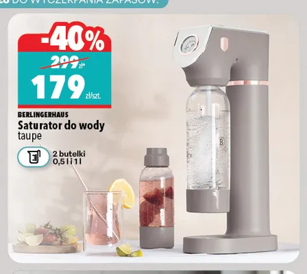 Saturator do wody taupe BerlingerHaus promocja w Biedronka Home