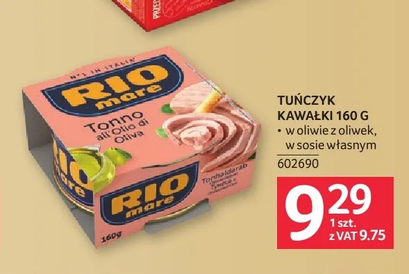 Tuńczyk kawałki w sosie własnym Rio Mare promocja w Selgros