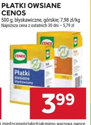 Płatki owsiane Cenos promocja w Stokrotka