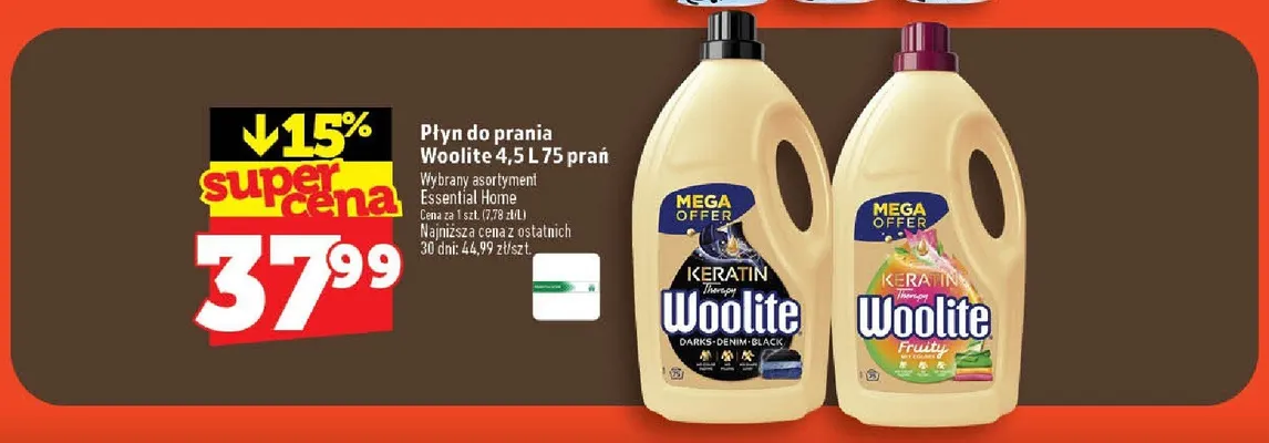 Płyn do prania Woolite Keratin Therapy Darks Denim Black 75 prań promocja w TOPAZ