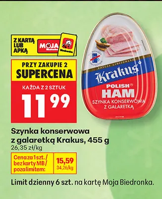 Szynka konserwowa z galaretką Krakus promocja w Biedronka