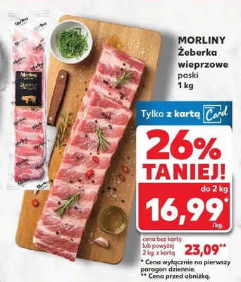 Żeberka wieprzowe paski promocja w Kaufland