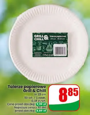 Talerze papierowe Grill & Chill promocja w Dino