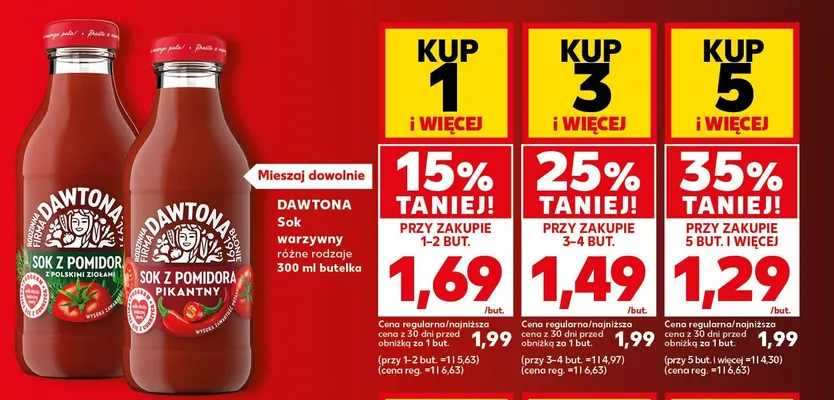 Sok z pomidora pikantny Dawtona promocja w Kaufland