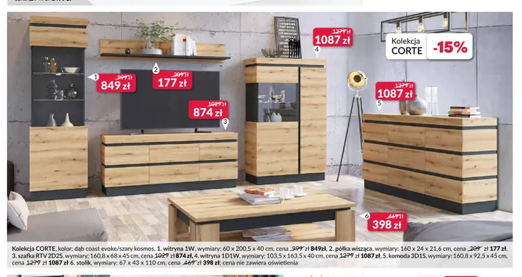 Szafka RTV 2D2S Corte promocja w Salony Agata