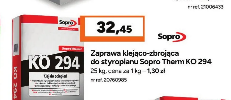 Zaprawa klejąco-zbrojąca do styropianu Sopro Therm promocja w Bricoman