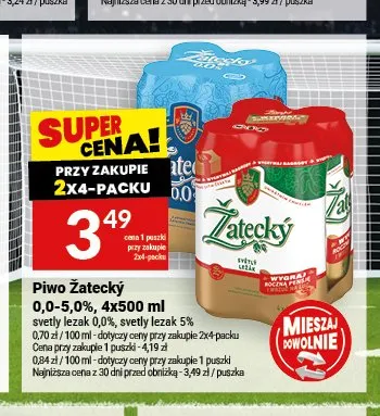 Piwo Żatecký Světlý Ležák 5% promocja w Twój Market