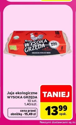Jajka kurze ekologiczne Wysoka Grzęda promocja w Carrefour