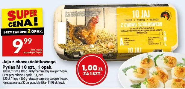 Jaja z chowu ściółkowego Pytlas M 10 szt. promocja w Twój Market