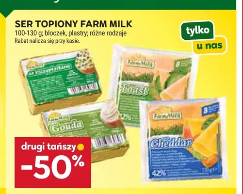 Ser topiony Farm Milk promocja w Stokrotka