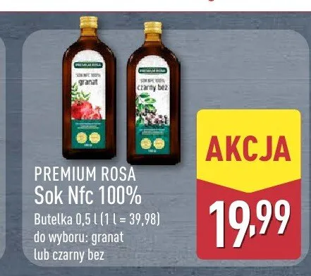 Sok NFC 100% Premium Rosa czarny bez promocja w Aldi