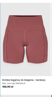 Krótkie legginsy do biegania bordowe promocja w Lounge by Zalando