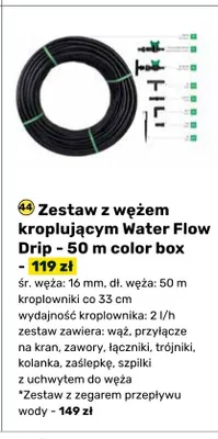 Zestaw z wężem kroplującym Water Flow Drip - 50 m color box promocja w Bricomarche