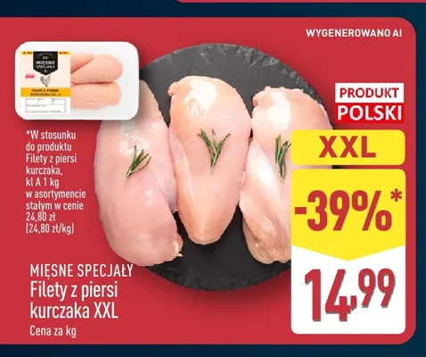 Filety z piersi kurczaka XXL Mięsne Specjały promocja w Aldi