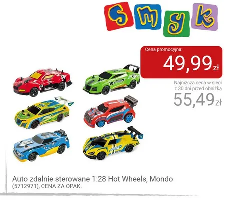 Auto zdalnie sterowane 1:28 Hot Wheels Mondo promocja w Smyk