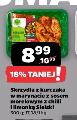 Skrzydła z kurczaka w marynacie z sosem morelowym z chilli i limonką Sielski promocja w Netto