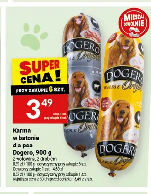 Karma w batonie dla psa Dogero z drobiem promocja w Twój Market
