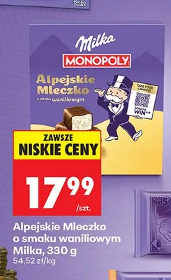 Alpejskie Mleczko o smaku waniliowym Milka promocja w Biedronka