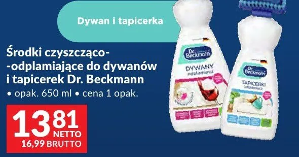 Środek czyszczaco-odplamiający do dywanów i tapicerek Dr. Beckmann promocja w Makro