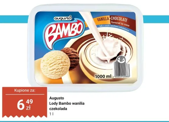 Lody Bambo wanilia czekolada promocja w Dino