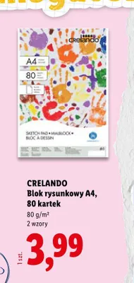 Blok rysunkowy A4 Crelando promocja w Lidl