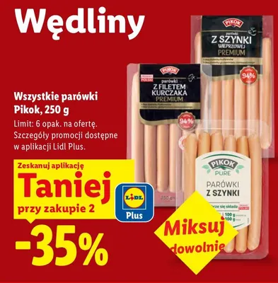 Parówki Pikok promocja w Lidl