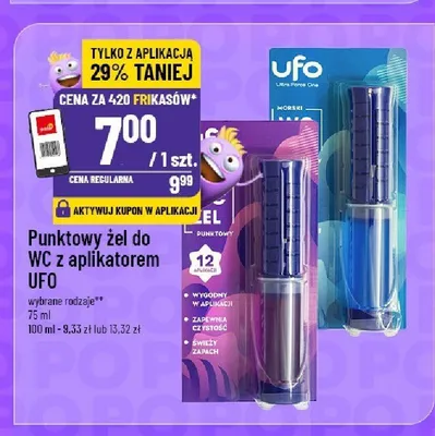 Punktowy żel do WC z aplikatorem UFO Morski promocja w POLOmarket