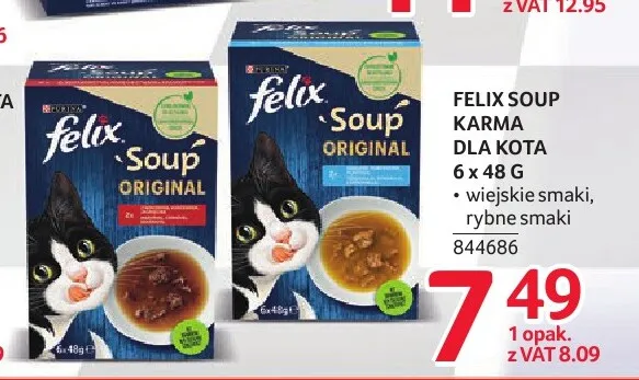 Karma dla kota Felix Soup Original wiejskie smaki promocja w Selgros