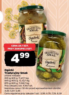 Ogórki (różne rodzaje) promocja w Netto