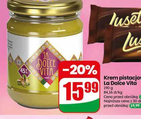 Krem pistacjowy 45% La Dolce Vita promocja w Dino