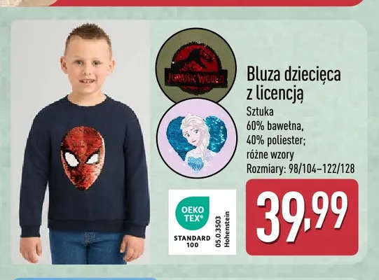 Bluza dziecięca z licencją promocja w Aldi