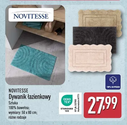 Dywanik łazienkowy Novitesse promocja w Aldi
