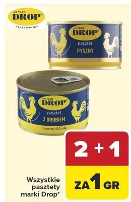 Wszystkie pasztety marki Drop promocja w Carrefour Market