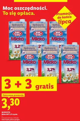 Mleko UHT Mlekovita Łączka 3,2% promocja w Lidl