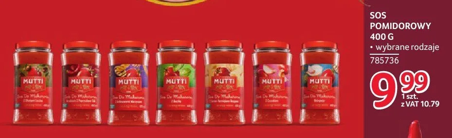 Sos pomidorowy Mutti promocja w Selgros