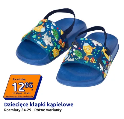 Dziecięce klapki kąpielowe promocja w Action
