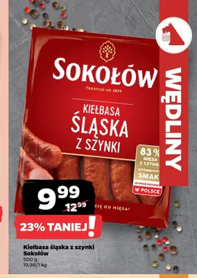 Kiełbasa śląska z szynki Sokołów promocja w Netto
