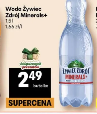 Woda niegazowana Żywiec Zdrój Minerals+ promocja w Delikatesy Centrum