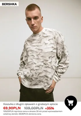 Koszulka z długim rękawem o grubszym splocie Bershka promocja w Bershka